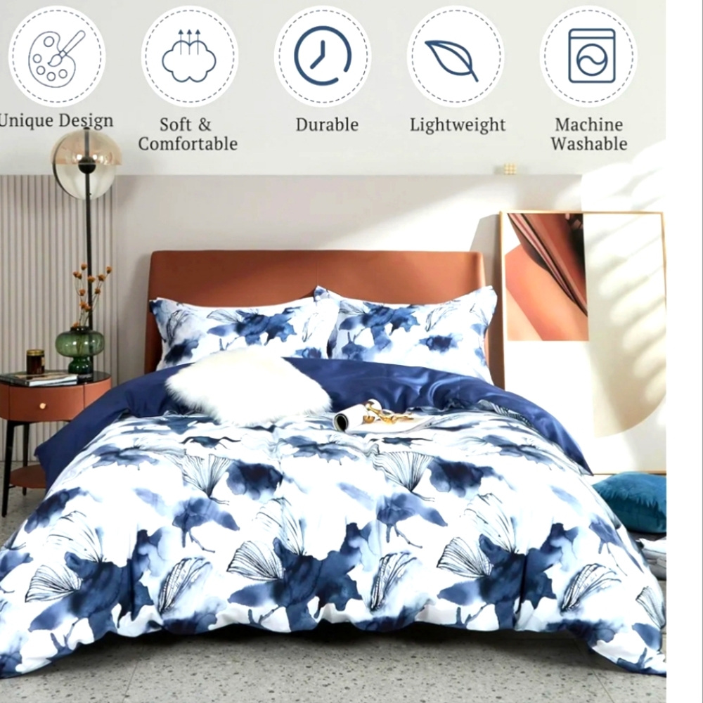 NEW MILDLY 500 THREAD COUNT HIGH QUALITY COTTON DUVET SET SIZE FULL